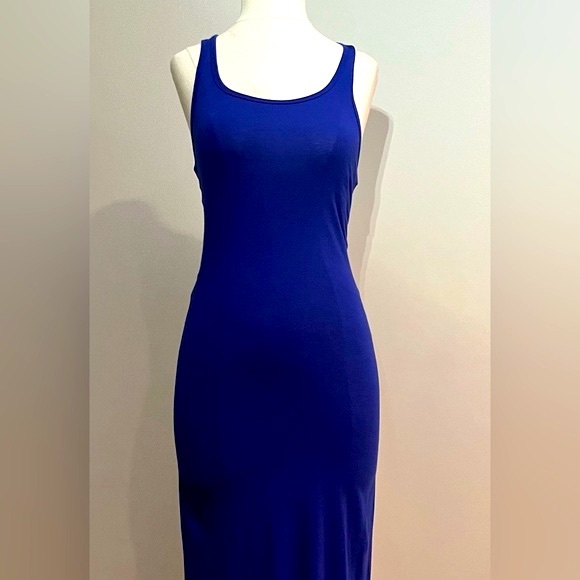 FOREVER 21 BLUE SLEEVELESS SCOOP NECK MAXI DRESS - Picture 2 of 9